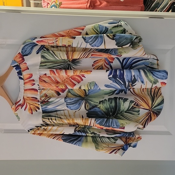 Chico's tropical print batwing blouse size 16 - Picture 2 of 6